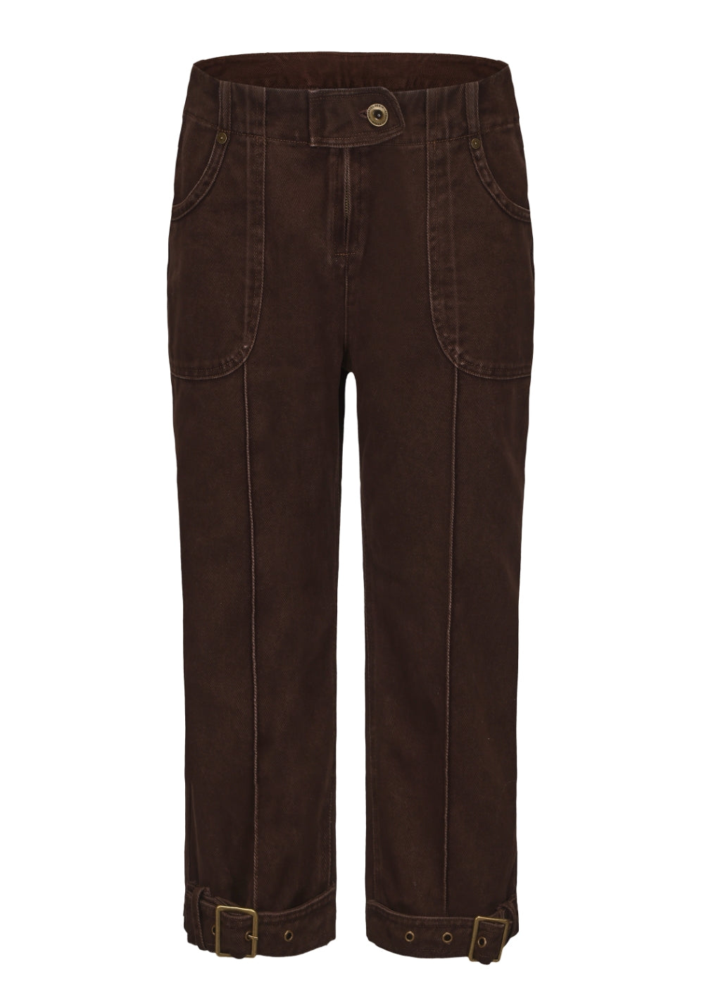 NyDkyel丨Vintage Washed Denim Capris-Brown - PSYLOS 1, NyDkyel丨Vintage Washed Denim Capris-Brown, Pants, NyDkyel, PSYLOS 1